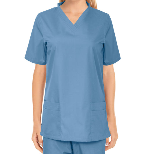 Custom Ladies Sky Blue Medical Scrub Uniform TUNIC TROUSER