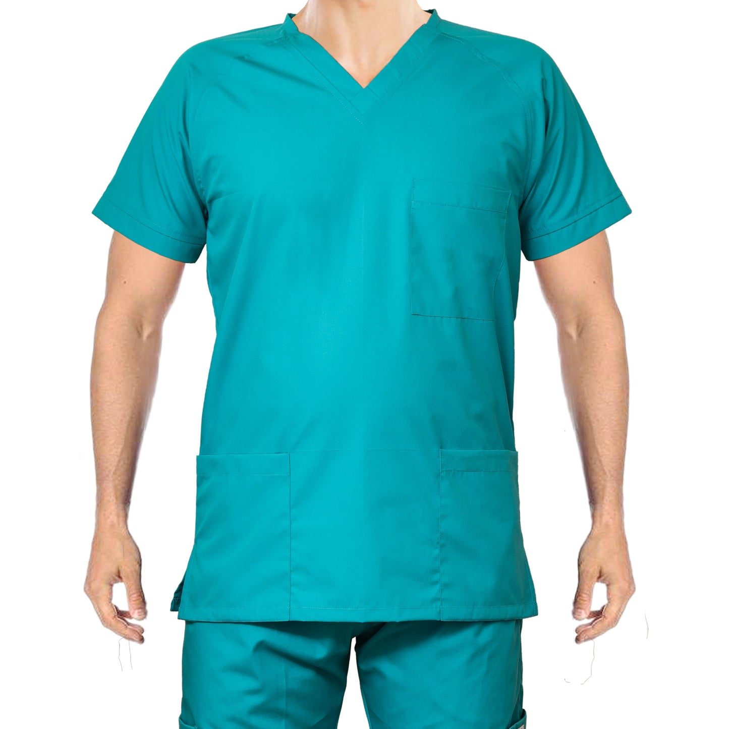 Custom Men's Ocean Green Medical Scrub Uniform TUNIC TROUSER