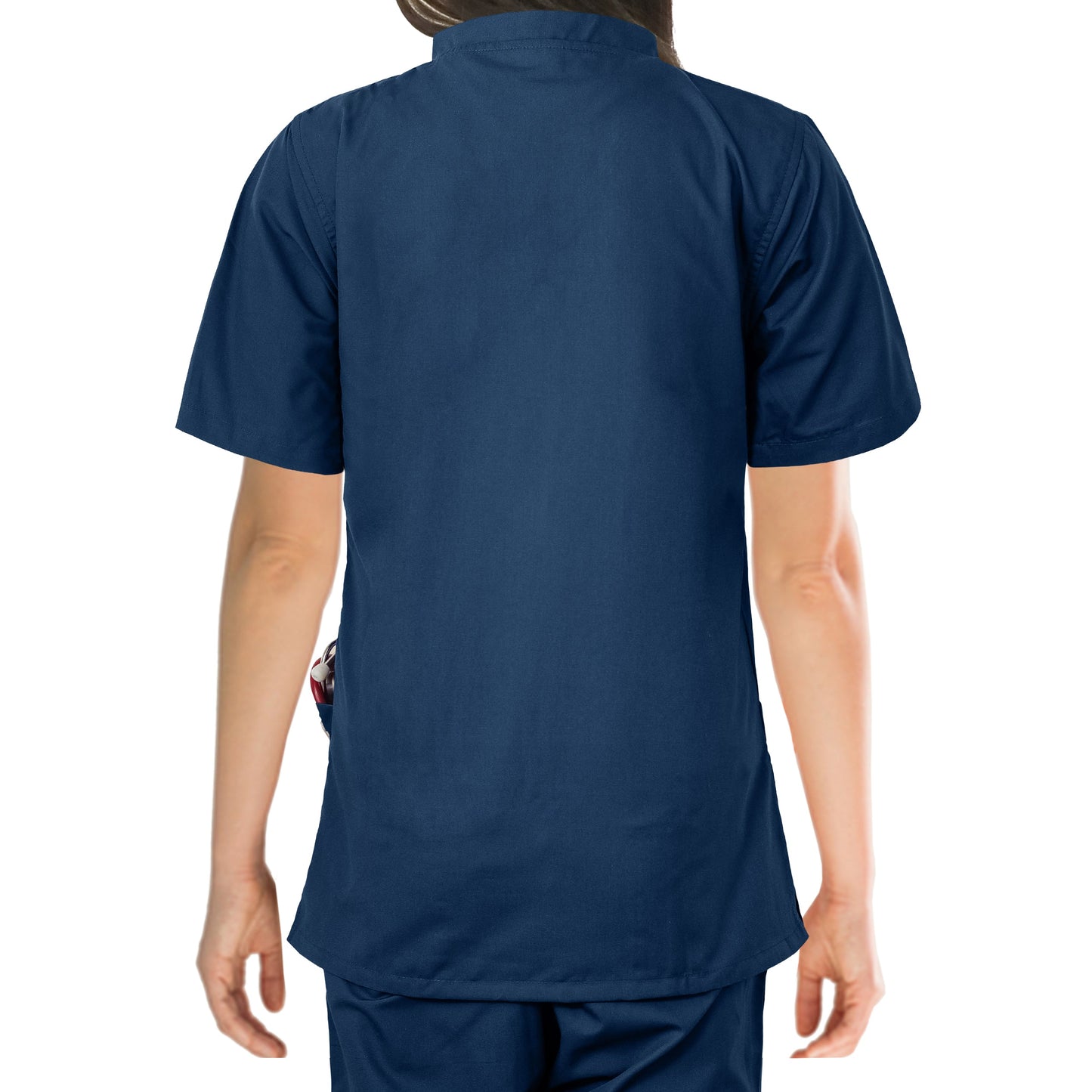 Custom Ladies Navy Blue Medical Scrub Uniform TUNIC TROUSER