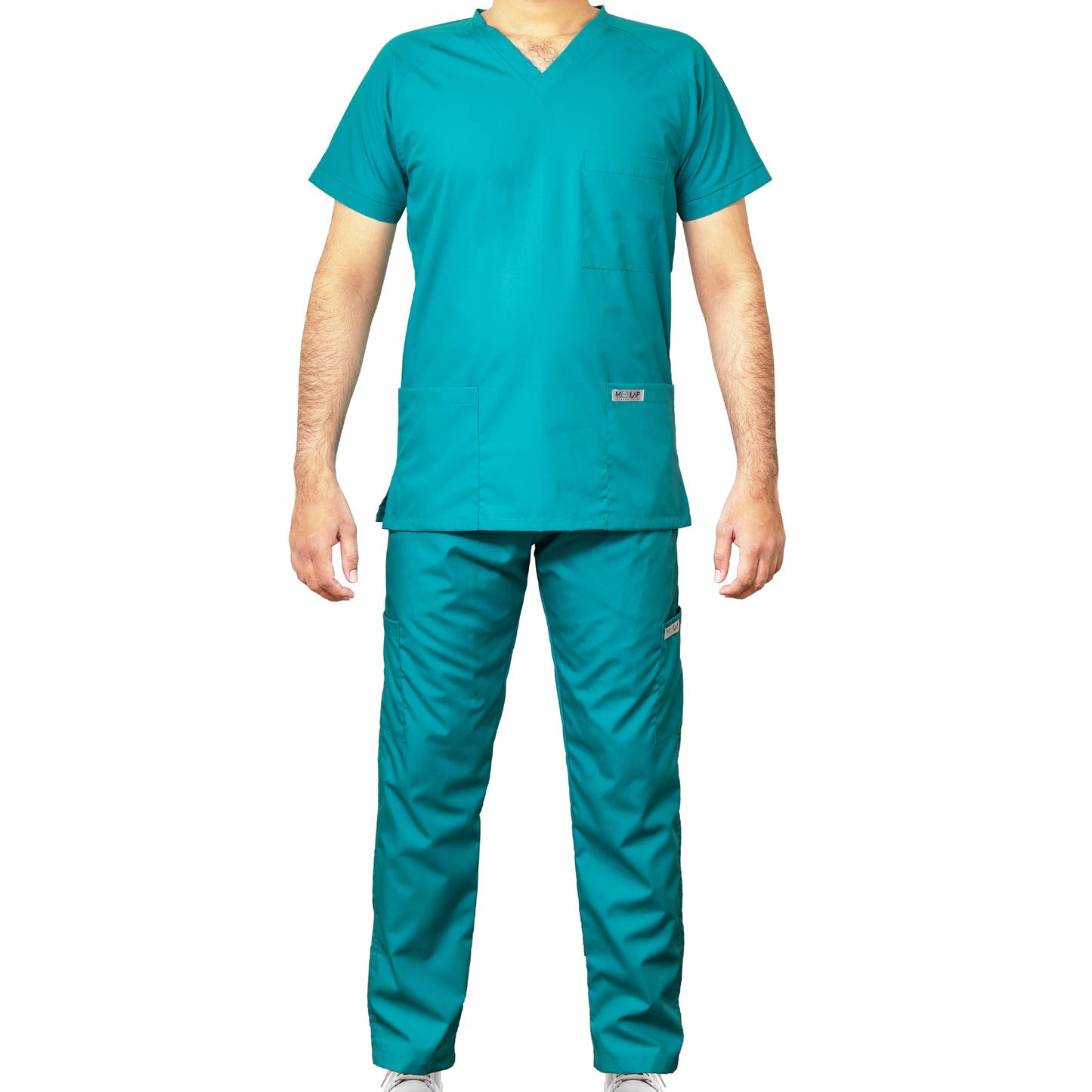 Custom Men's Ocean Green Medical Scrub Uniform TUNIC TROUSER