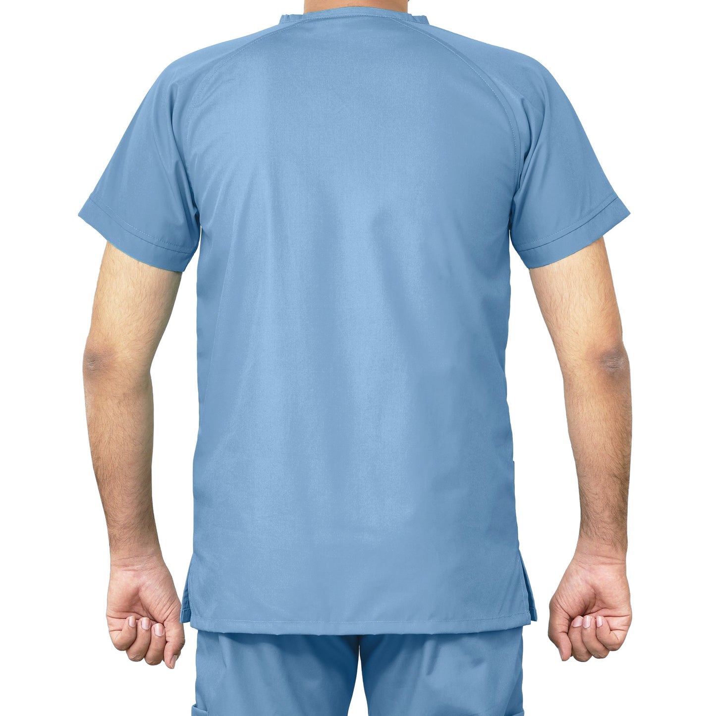 Custom Men's Sky Blue Medical Scrub Uniform TUNIC TROUSER