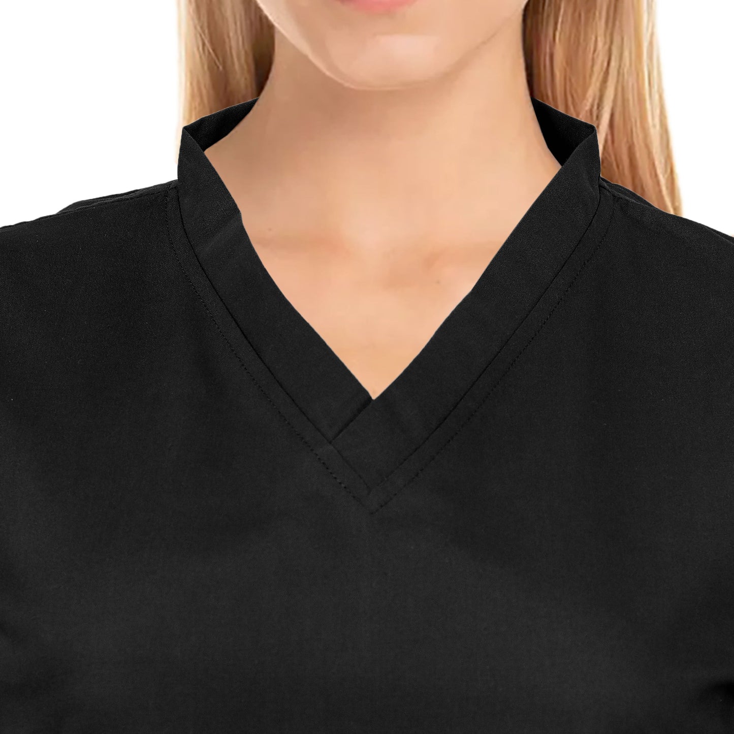 Custom Ladies Black Medical Scrub Uniform TUNIC TROUSER