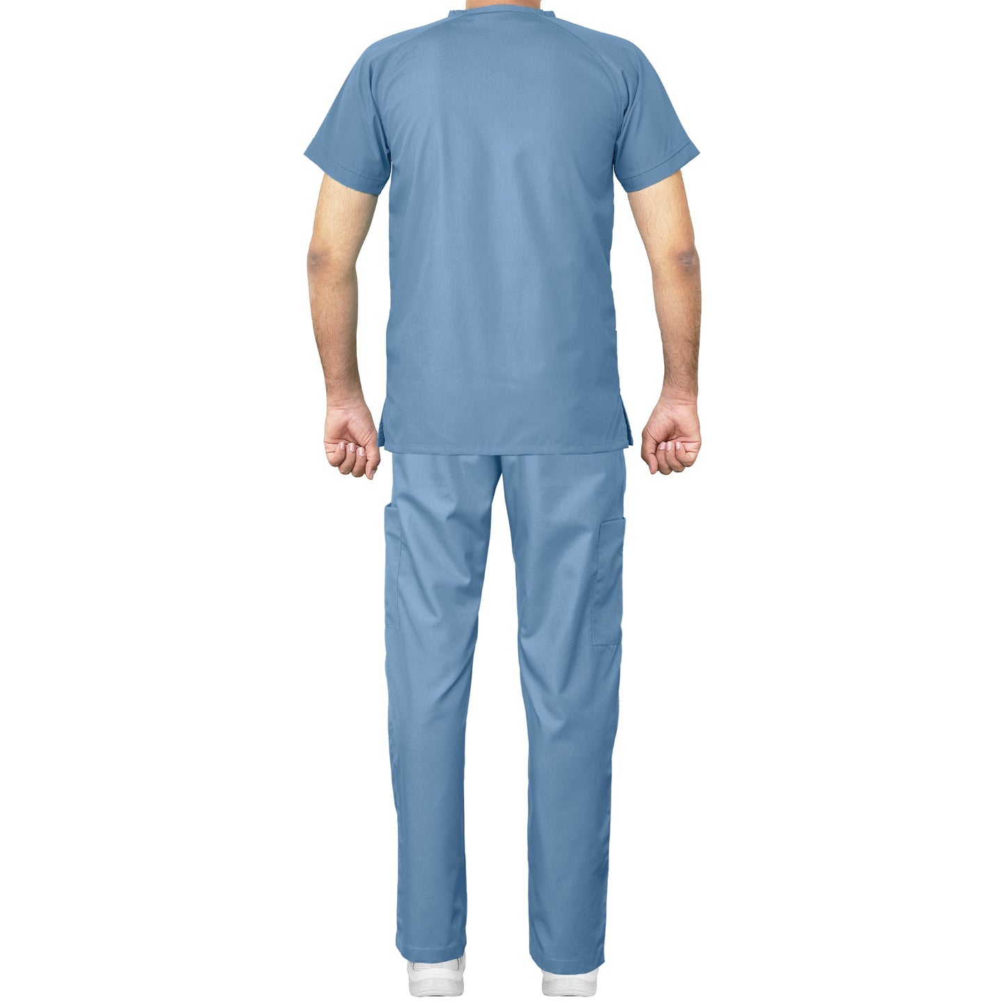 Custom Men's Sky Blue Medical Scrub Uniform TUNIC TROUSER