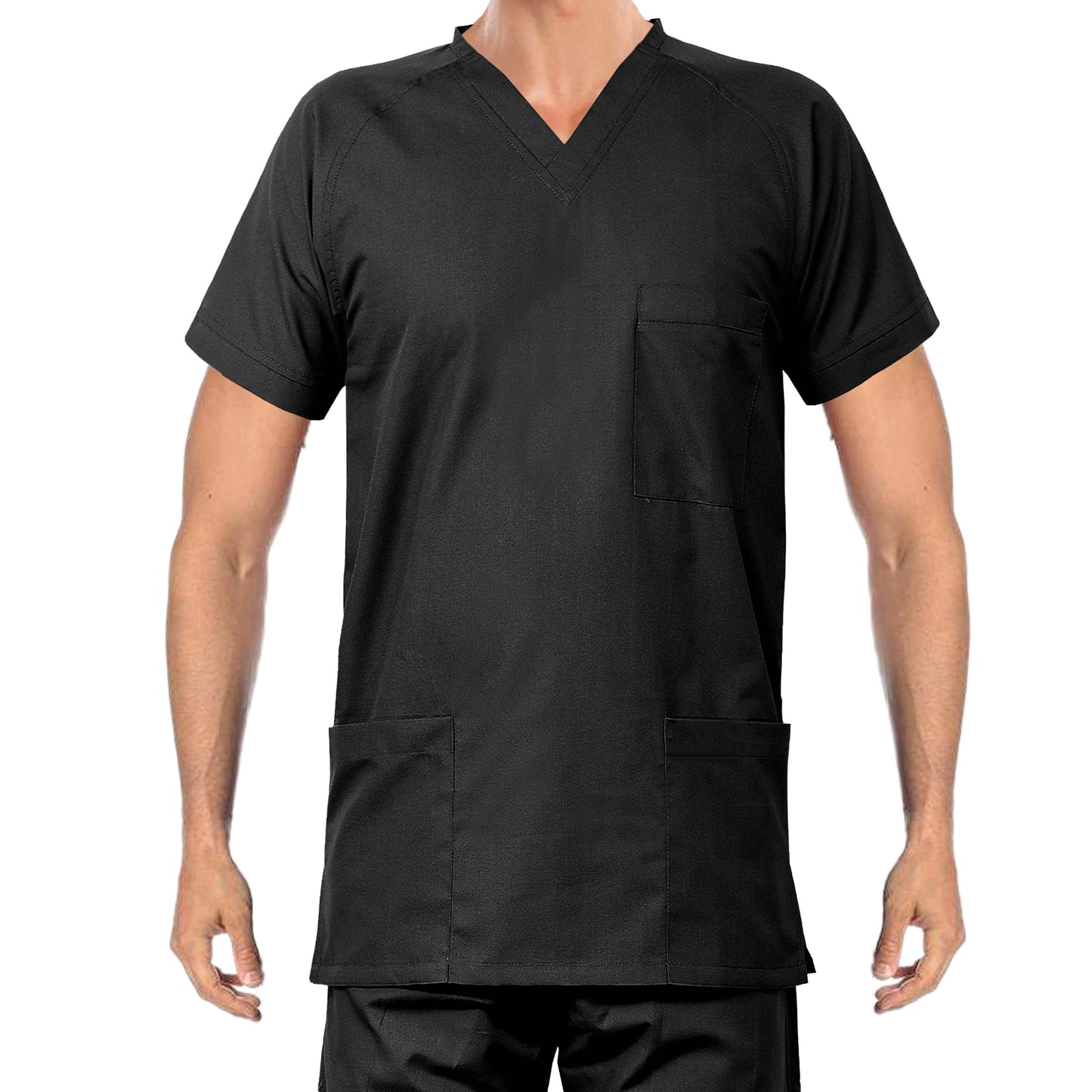 Custom Men's Black Medical Scrub Uniform TUNIC TROUSER