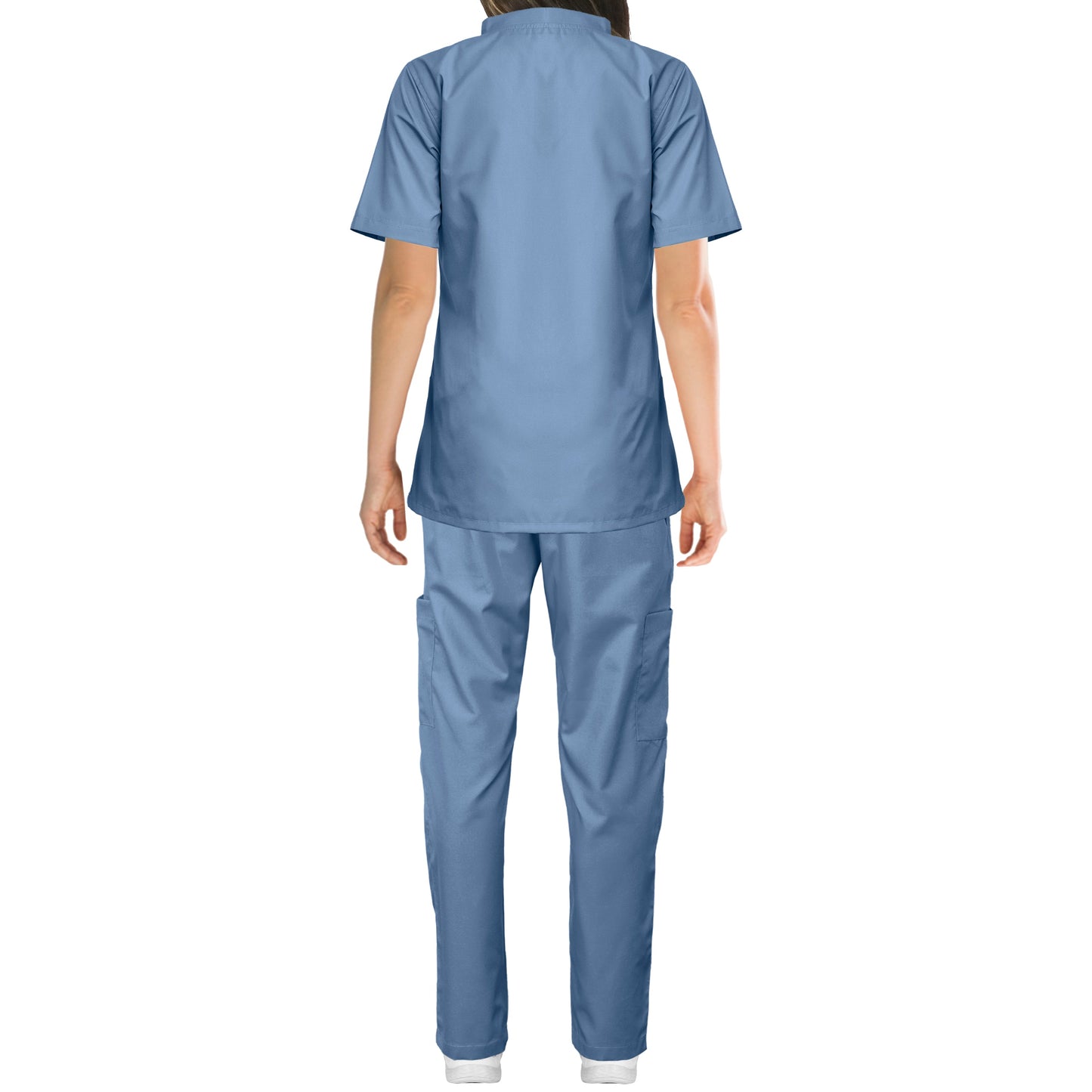 Custom Ladies Sky Blue Medical Scrub Uniform TUNIC TROUSER