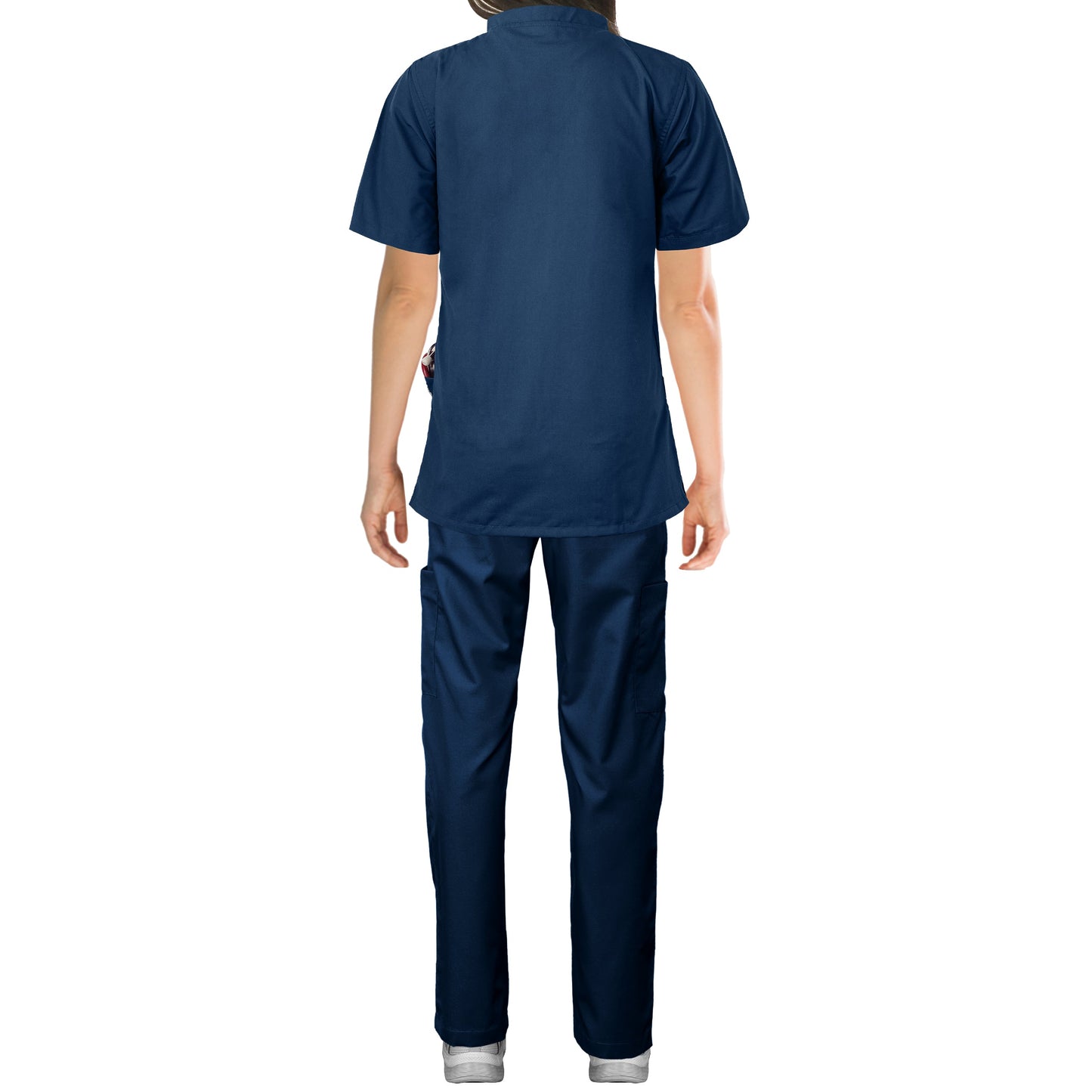 Custom Ladies Navy Blue Medical Scrub Uniform TUNIC TROUSER