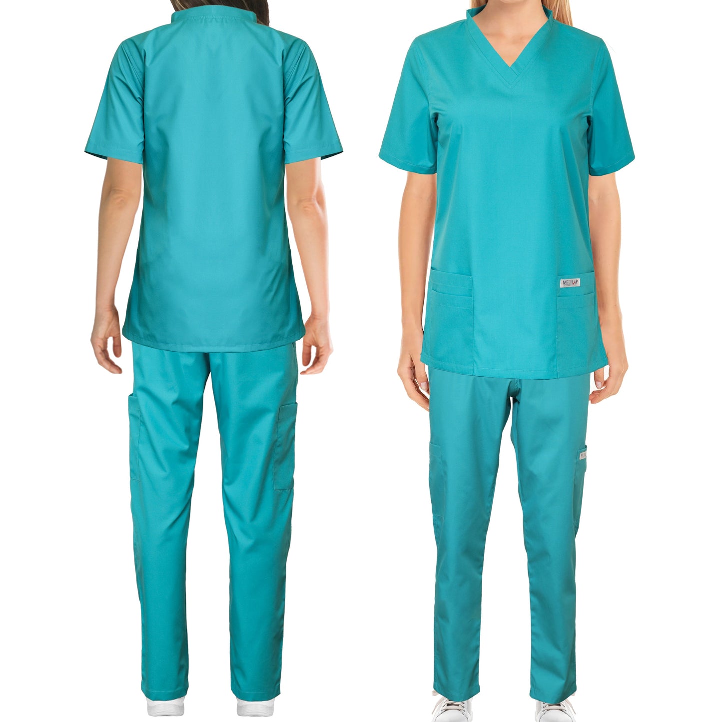 Custom Ladies Ocean Green Medical Scrub Uniform TUNIC TROUSER