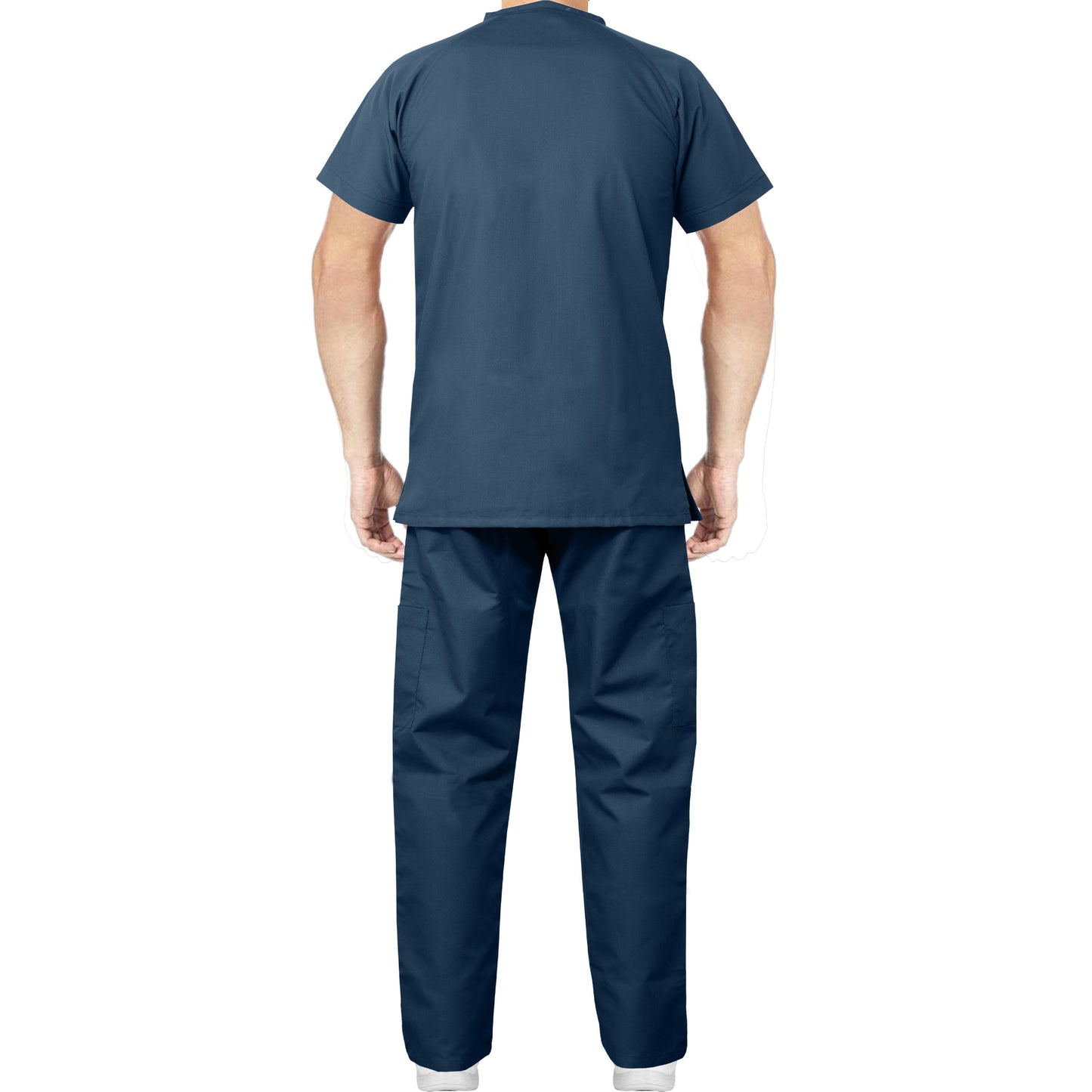 Custom Men's Navy Blue Medical Scrub Uniform TUNIC TROUSER