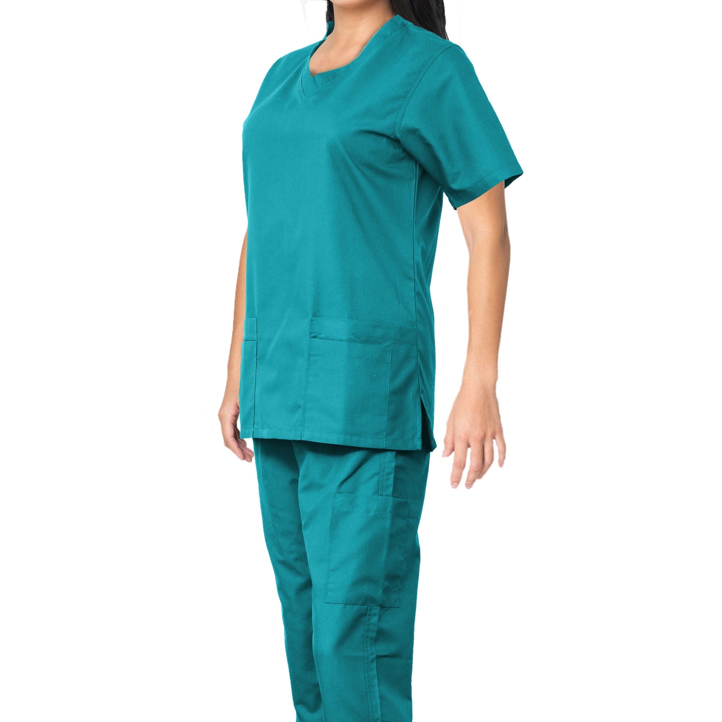 Custom Ladies Ocean Green Medical Scrub Uniform TUNIC TROUSER