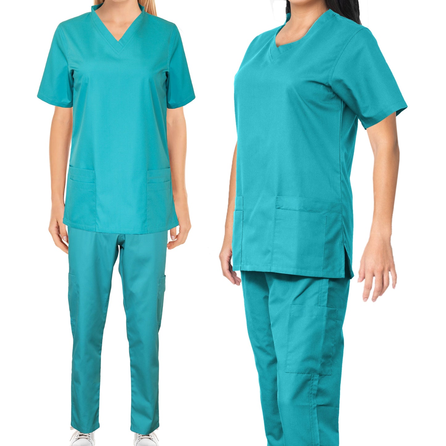 Custom Ladies Ocean Green Medical Scrub Uniform TUNIC TROUSER