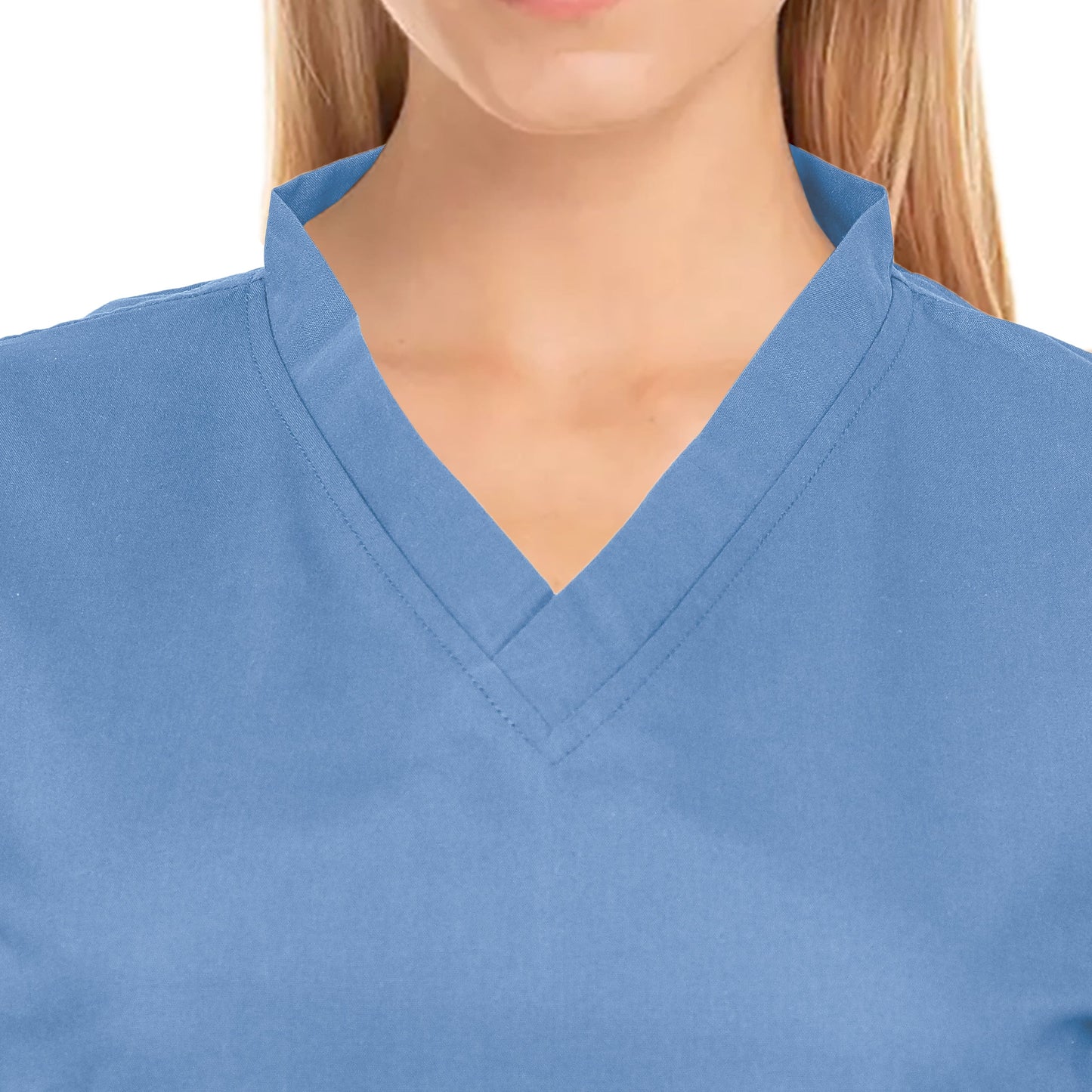 Custom Ladies Sky Blue Medical Scrub Uniform TUNIC TROUSER