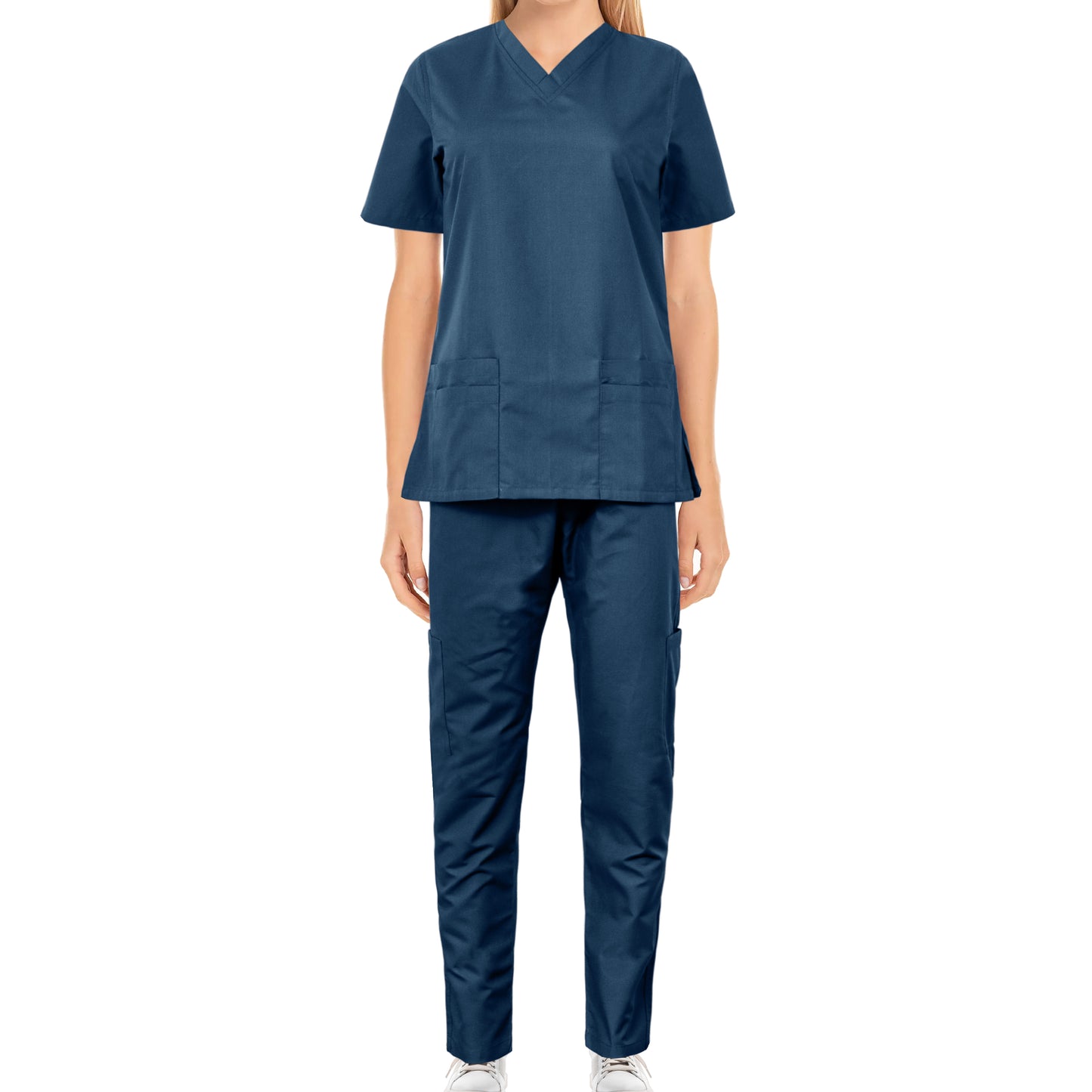 Ladies Navy Blue Medical Scrub Uniform TUNIC TROUSER